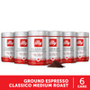illy Classico Ground Espresso Medium Roast 100% Arabica Coffee Blend Can 8.8 Ounce (Pack of 6) illyCground6