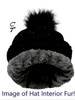 Cozy Time Winter Fur Pom Acrylic Knitted Hats For Extra Warmth and Comfort- Black 10042-BLACK