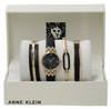 Anne Klein Leather Bangle Set And Ladies Watch AK-2684BKST