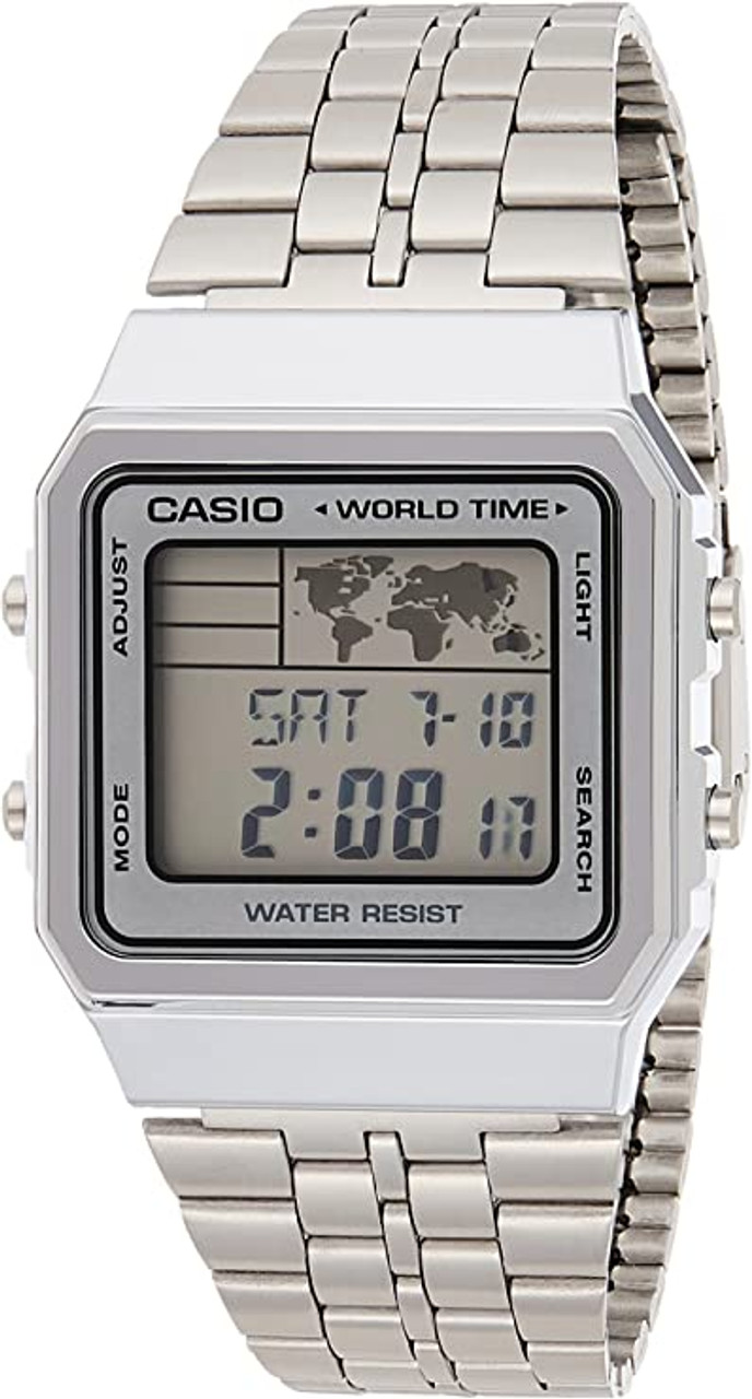 CASIO Vintage A500WA-1DF Silver Steel Digital Watch