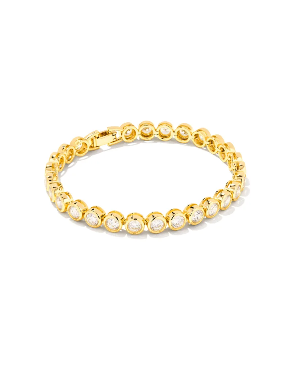 Grayson Gold Cuff Bracelet in White Crystal