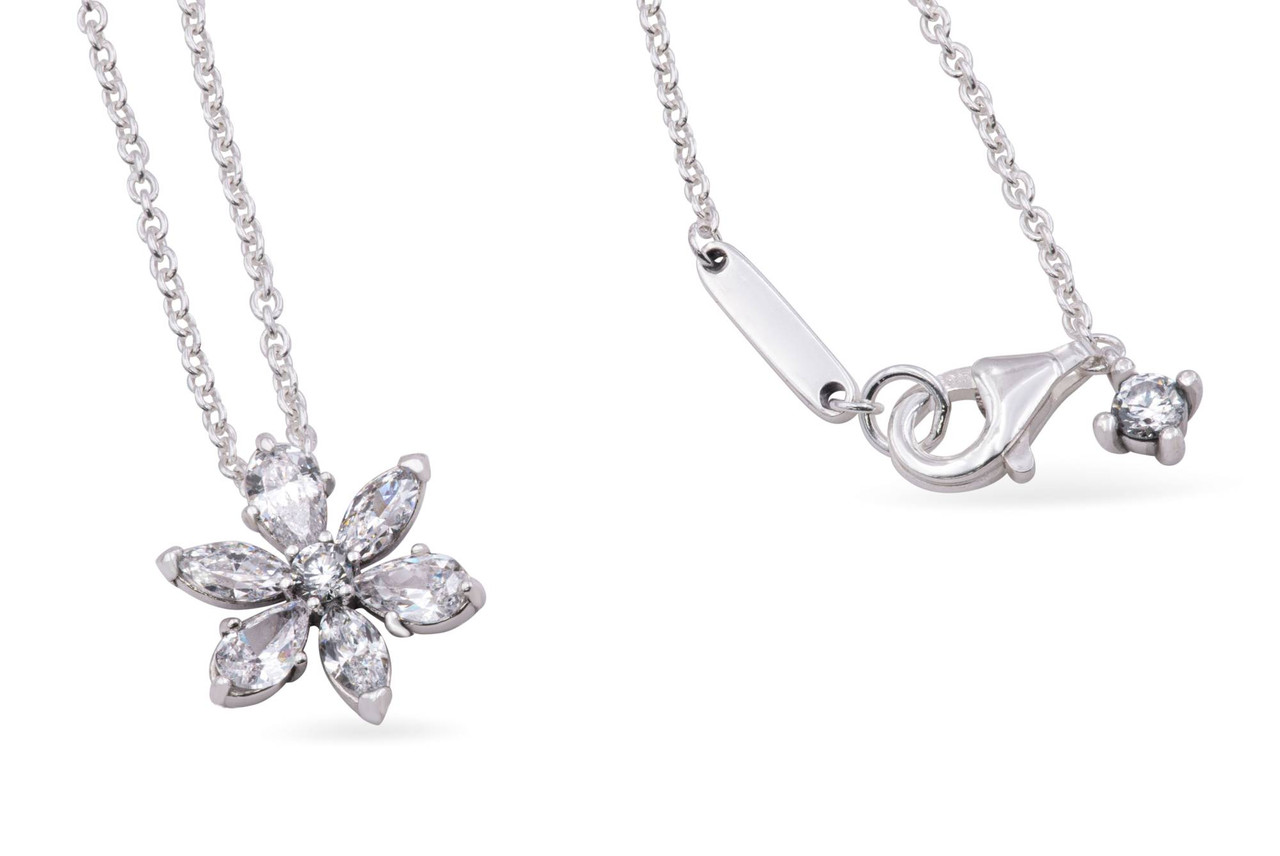 Authentic Pandora Pandora Sparkling Leaves Necklace Pandora