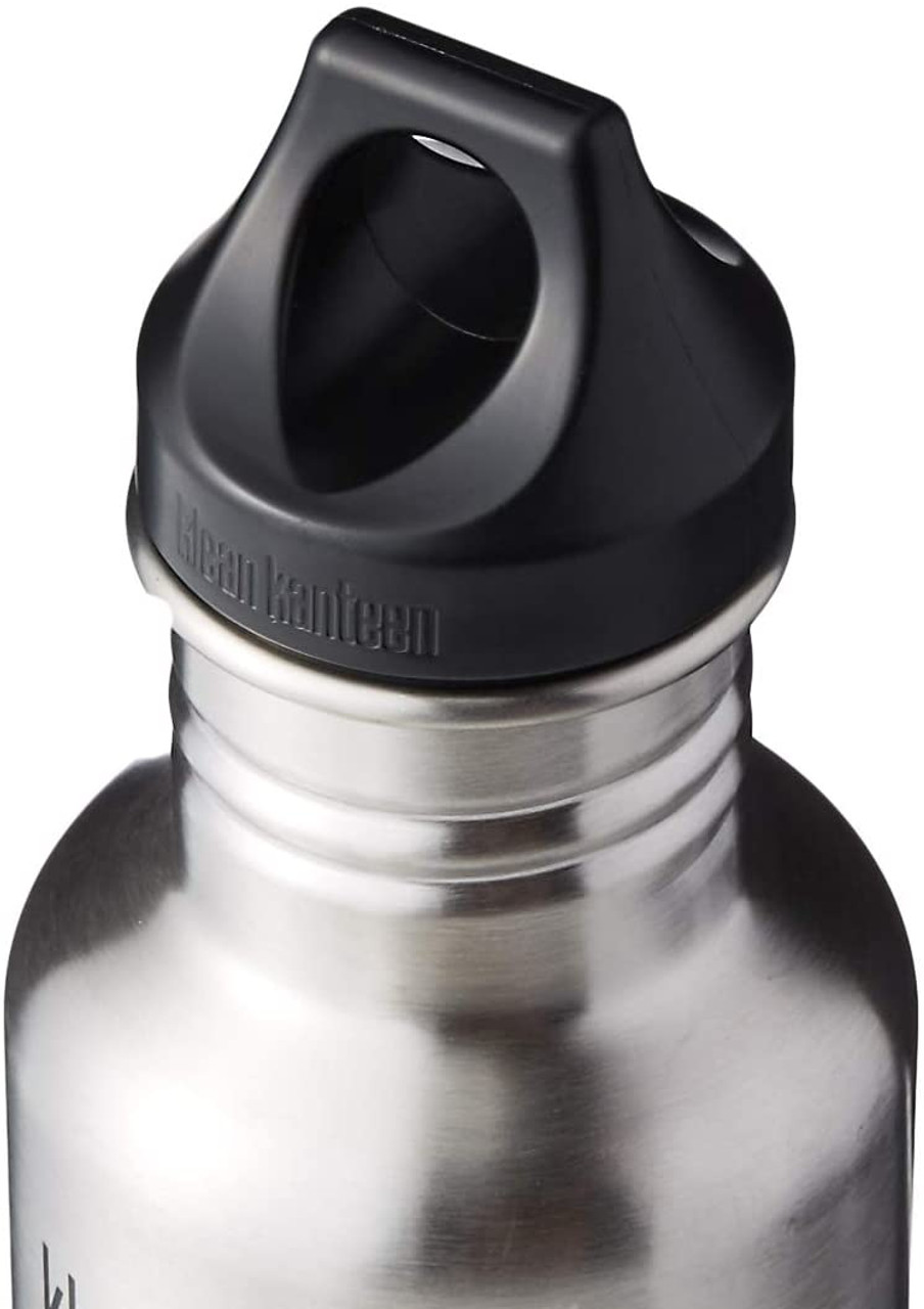 Klean Kanteen Wide Mouth Single Wall Stainless Steel Water Bottle (w/Wide  Loop Cap) - 40oz - Black