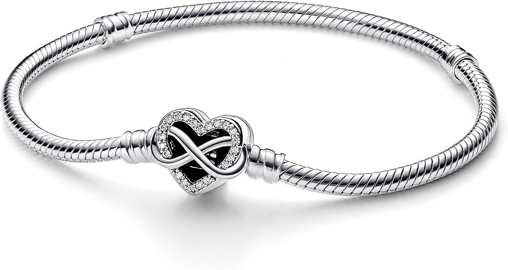 Pandora Moments Sparkling Infinity Heart Clasp Snake Chain