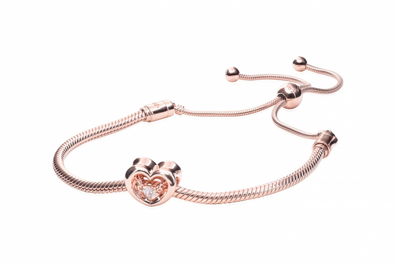 Heart Design Rose Gold Finish Adjustable Bracelet – VOYLLA