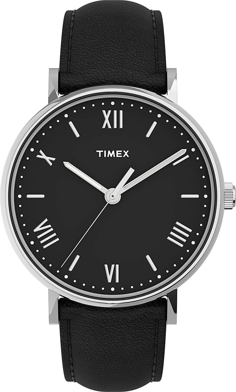 Timex Mens Southview Black Leather Mens Watch TW2V05000 - Jacob Time Inc
