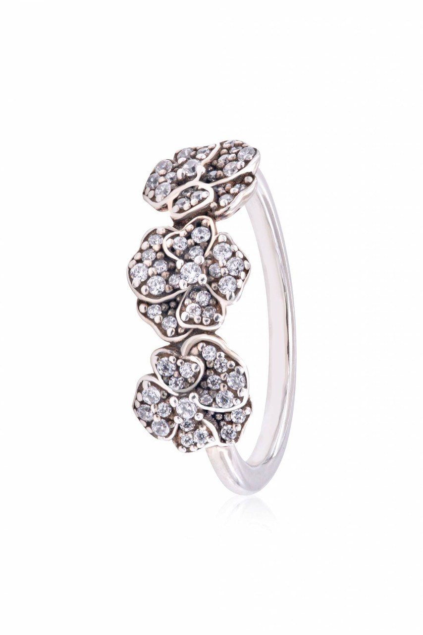 Pandora Moments Triple Pansy Flower Ring 190786C01-54 - Jacob Time Inc