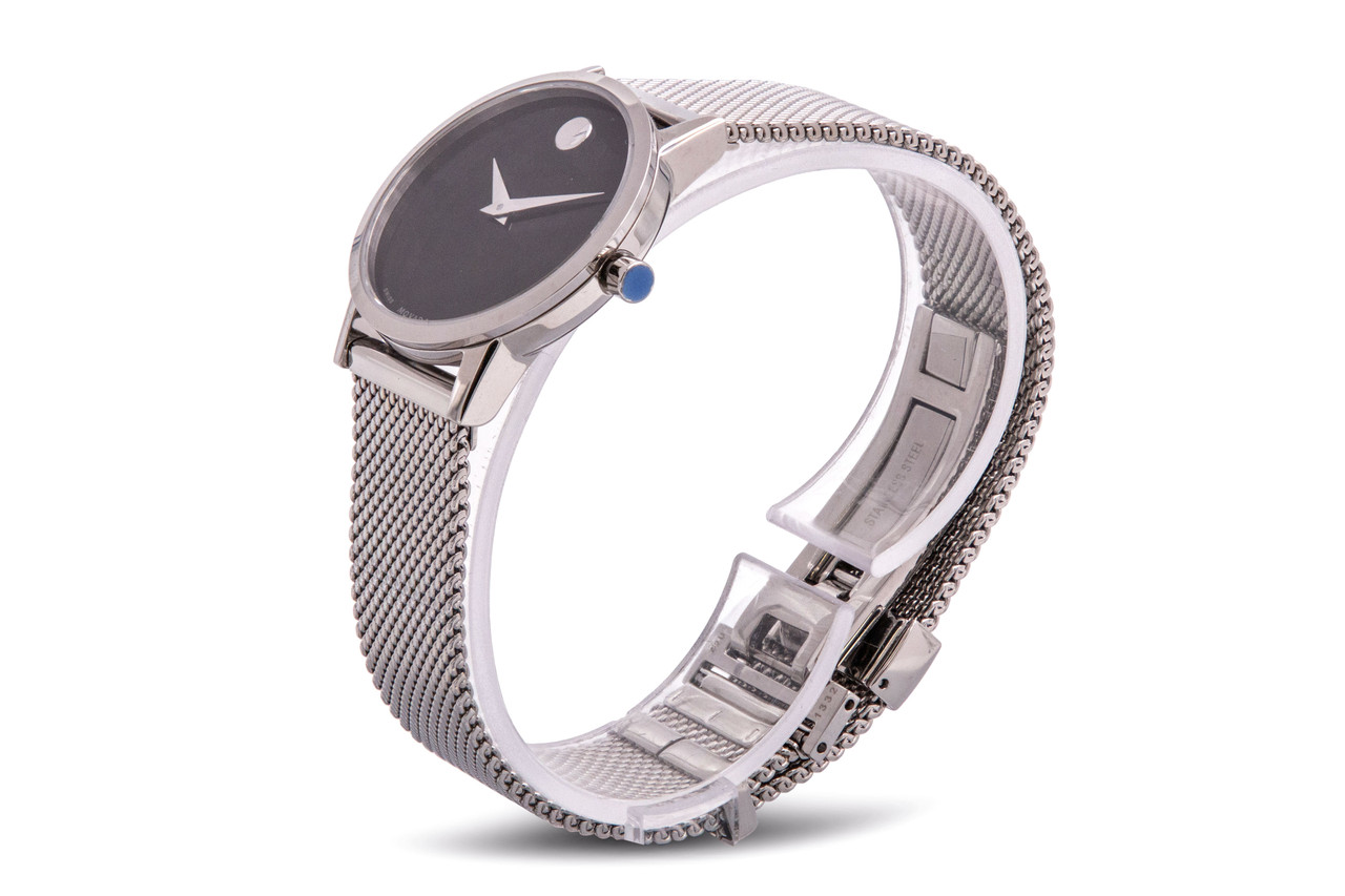 Movado Women\'s Watch 0607220 Black Dial Swiss Quartz 28mm Silver Mesh Steel Movado Women main image 2