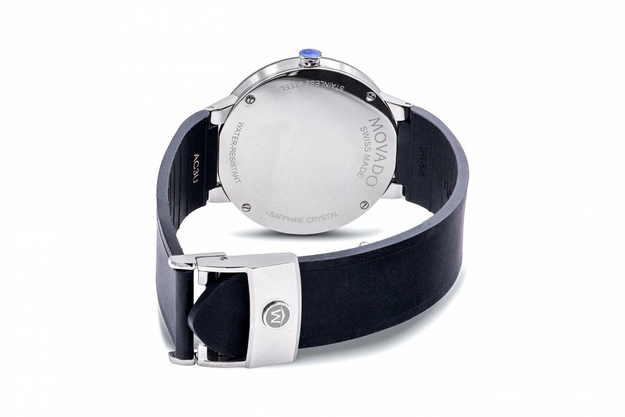 Movado Sapphire Rubber Mens Watch 0607406 - Jacob Time Inc