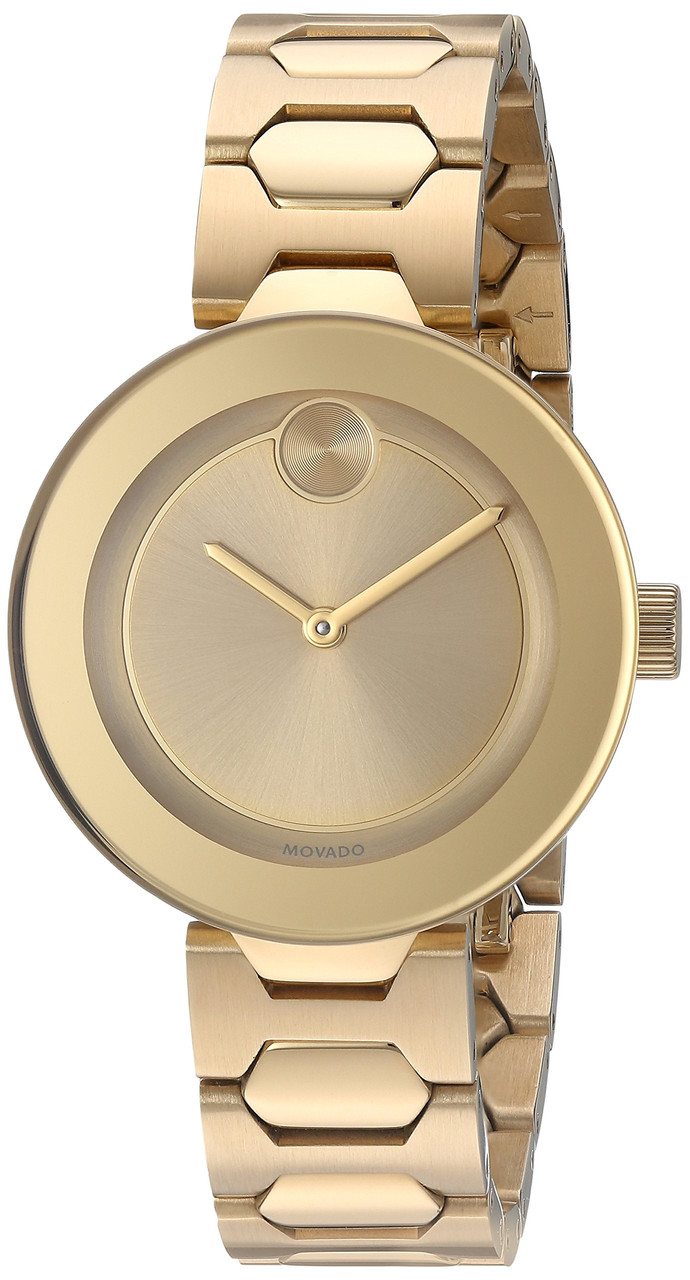 Movado Bold Gold Dial Watch - 3600382 Movado Bold Gold Dial Ladies Watch 3600382 885997196918  main image 2