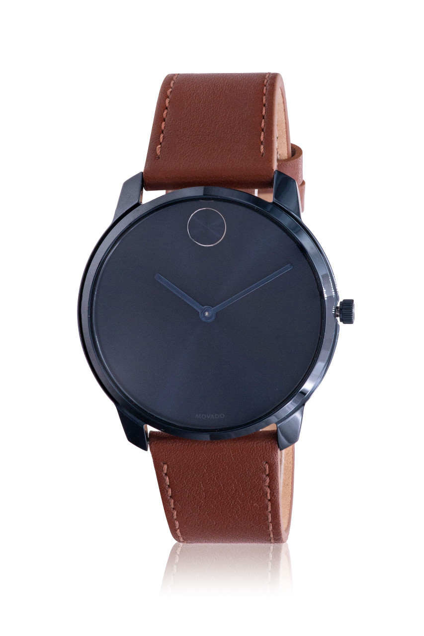 Movado Bold Brown Leather Mens Watch 3600585 - Jacob Time Inc