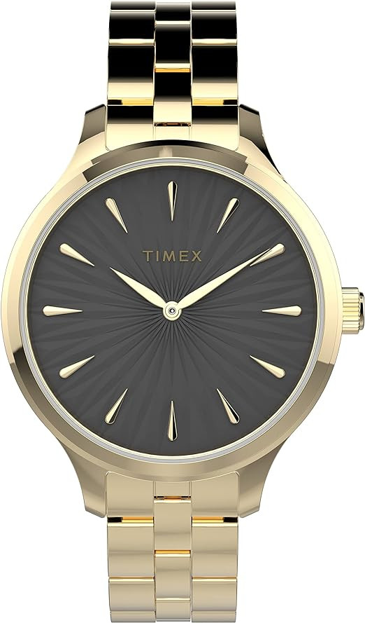 Timex Peyton Gold-Tone/Black Leather Ladies Watch Timex Women main image 3