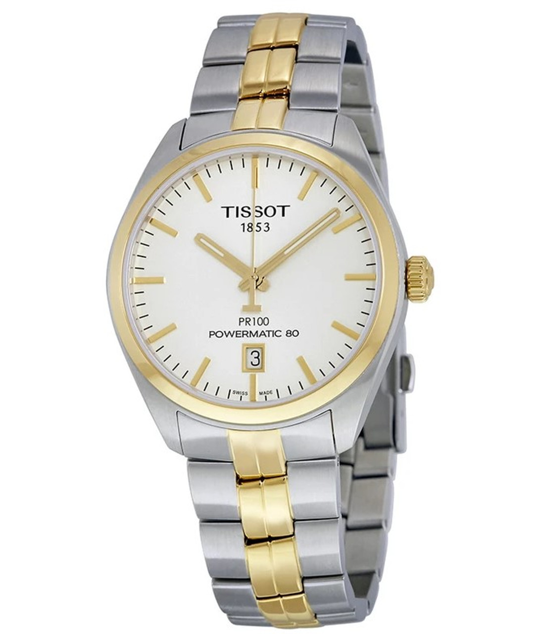 Tissot PR100 Two-Tone Automatic Mens Watch T1014072203100 - Jacob