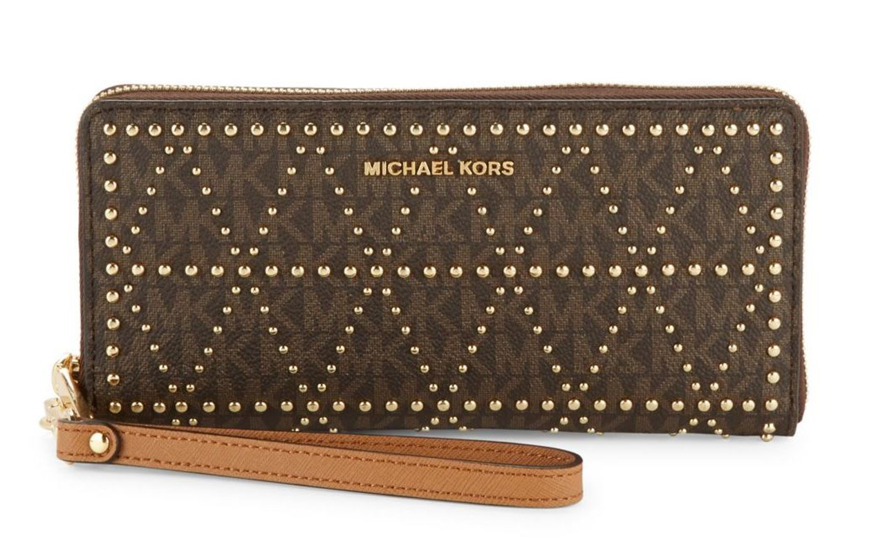 MICHAEL Michael Kors Money Pieces Pocket Zip Around Continental Purse in  Black