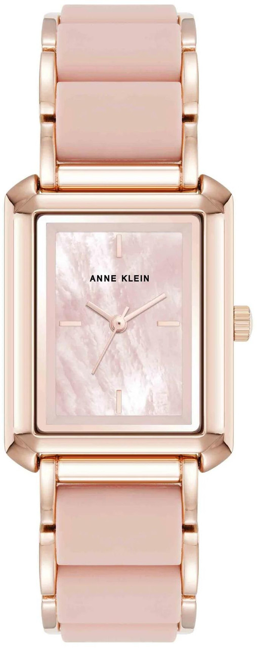 Anne Klein Rose Gold-Tone Rectangular Pink Mother-of-Pearl  display picture 1