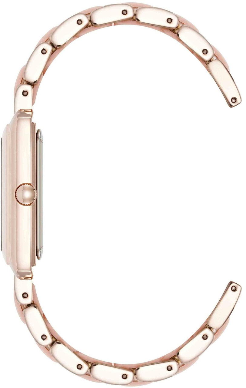 Anne Klein Rose Gold-Tone Rectangular Pink Mother-of-Pearl  display picture 1