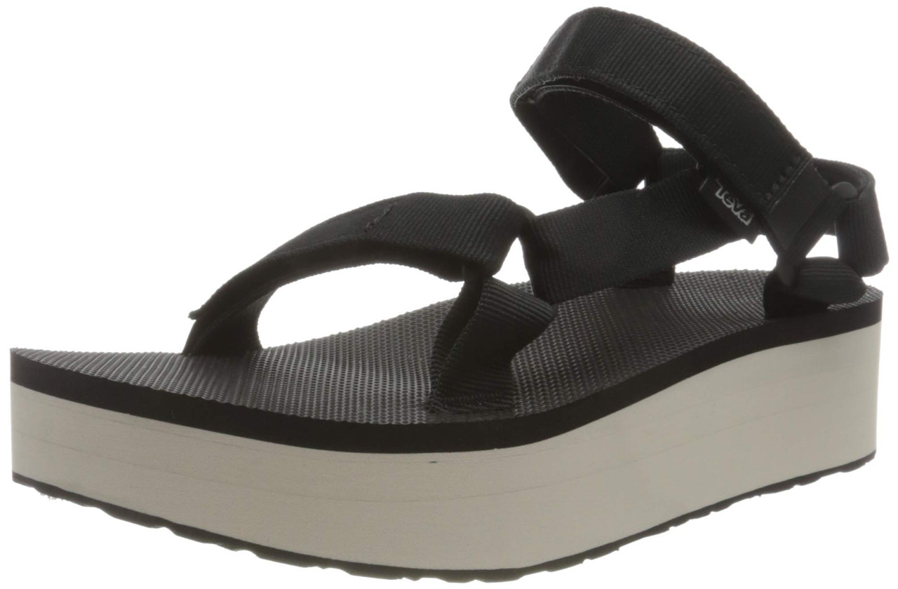 Black Strappy Flatform Thong Sandals - CHARLES & KEITH US