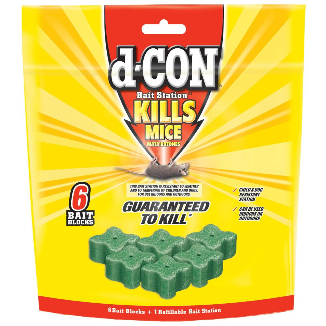 d-CON Refillable Corner Fit Mouse Poison Bait Station - 1 Trap + 6 Bait  Refills DCON-6BAIT - Jacob Time Inc