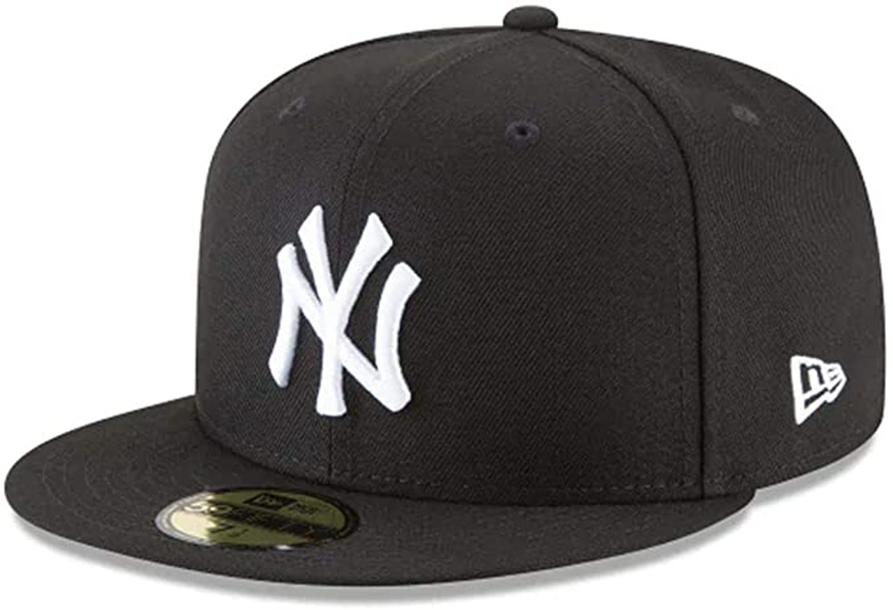 ☆New Era☆ MLB Black On White New York Yankees Ball Cap New Era 59Fifty Hat MLB Basic New York Yankees Black/White