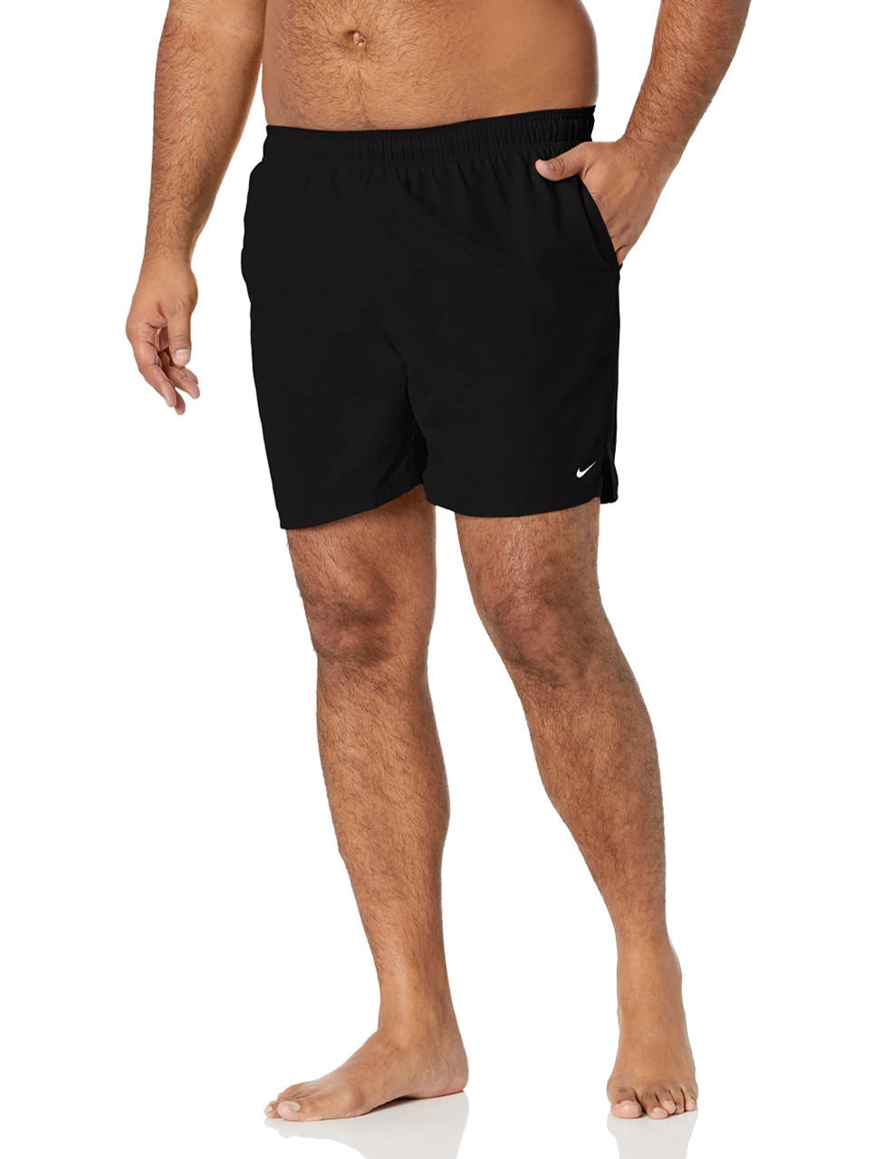 Nike Mens Solid Lap 7 Inch Volley Short Swim Trunk - Black White
