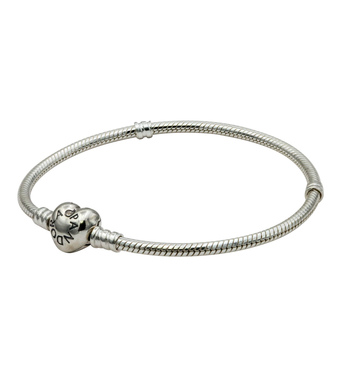 Pandora Moments Silver Bracelet with Heart Clasp 21CM - 590719-21