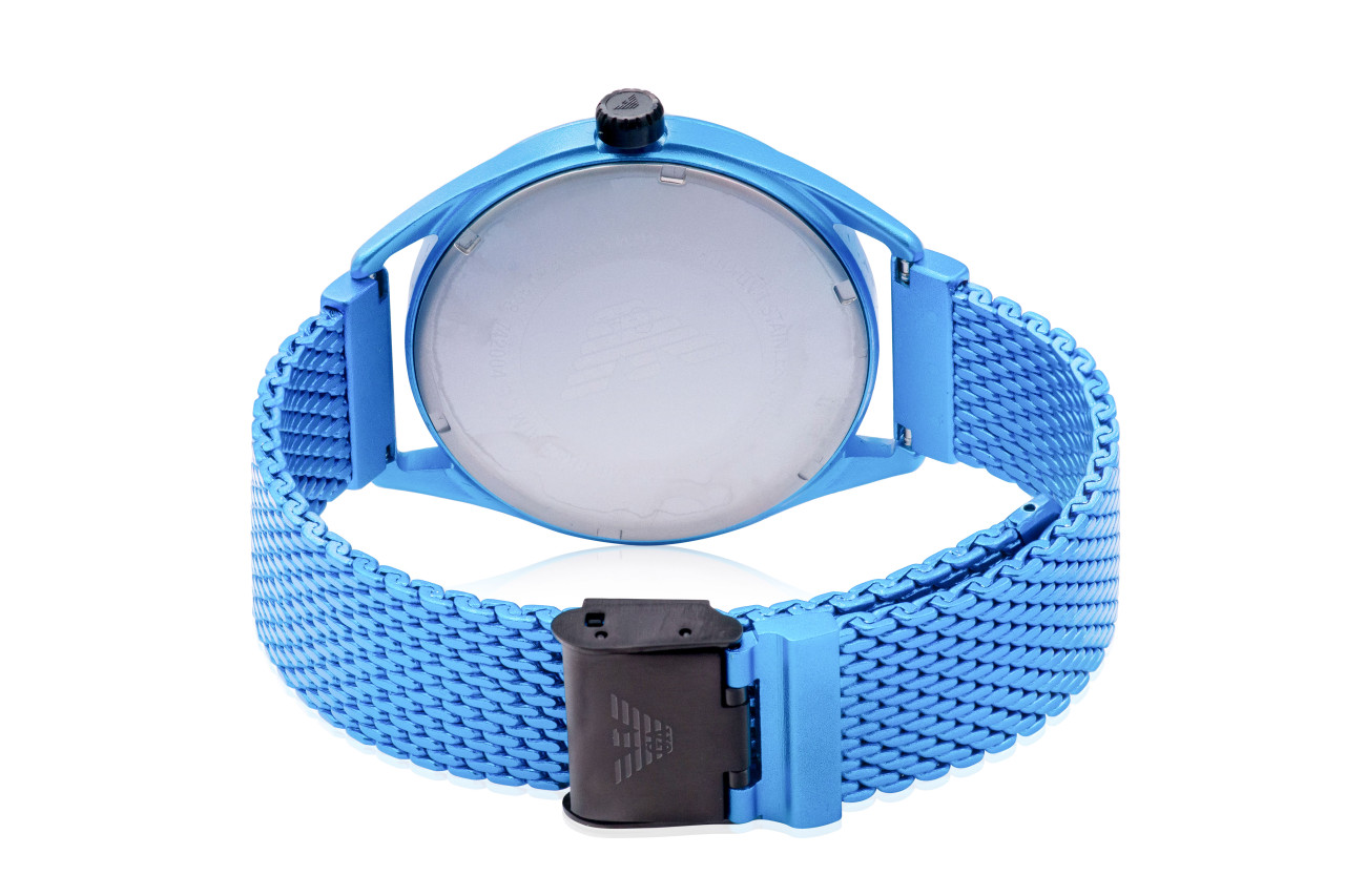 Emporio Armani Blue Aluminum Mesh Mens Watch AR11328 - Jacob