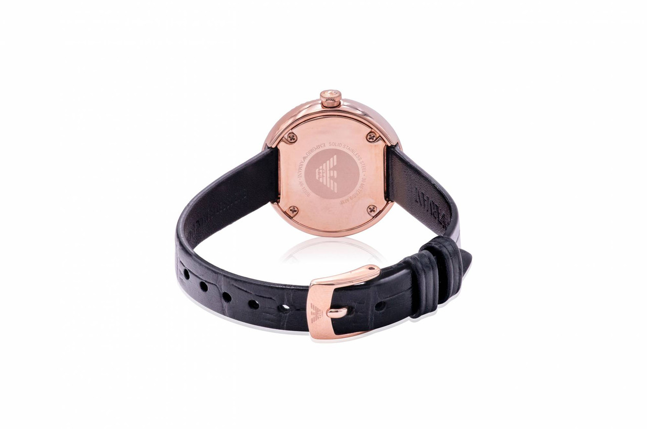 Emporio Armani Rose Gold-Tone Leather Ladies Watch AR11356 - Jacob