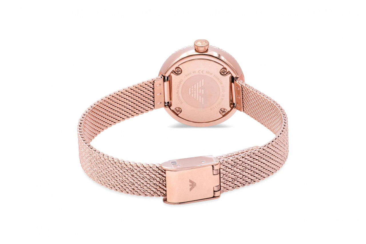 Emporio Armani Rose Gold-Tone Mesh Ladies Watch AR11416  display picture 2