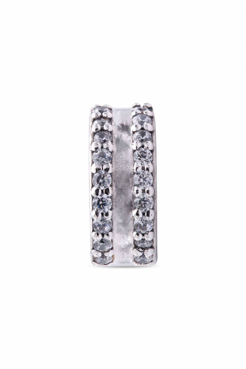 Pandora Double Lined Pave Clip Charm 798422C01 - Jacob Time Inc