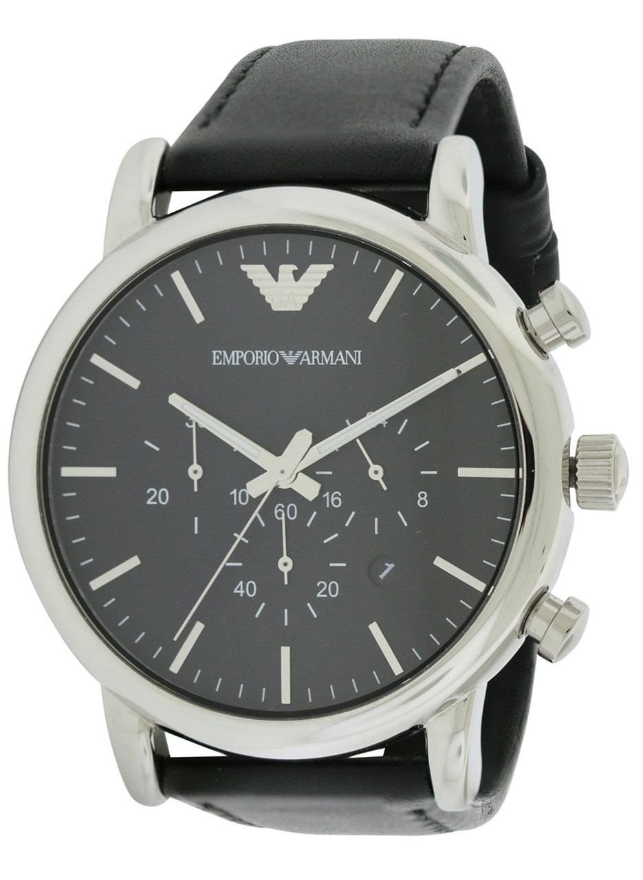 Emporio Armani Classic Time Mens Watch Leather AR1828 - Jacob Chronograph Inc