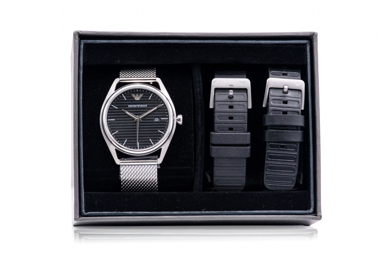 エンポリオアルマーニ Emporio Armani 腕時計 AR80055 Emporio Armani Stainless Steel Mesh Mens Watch and Interchangeable