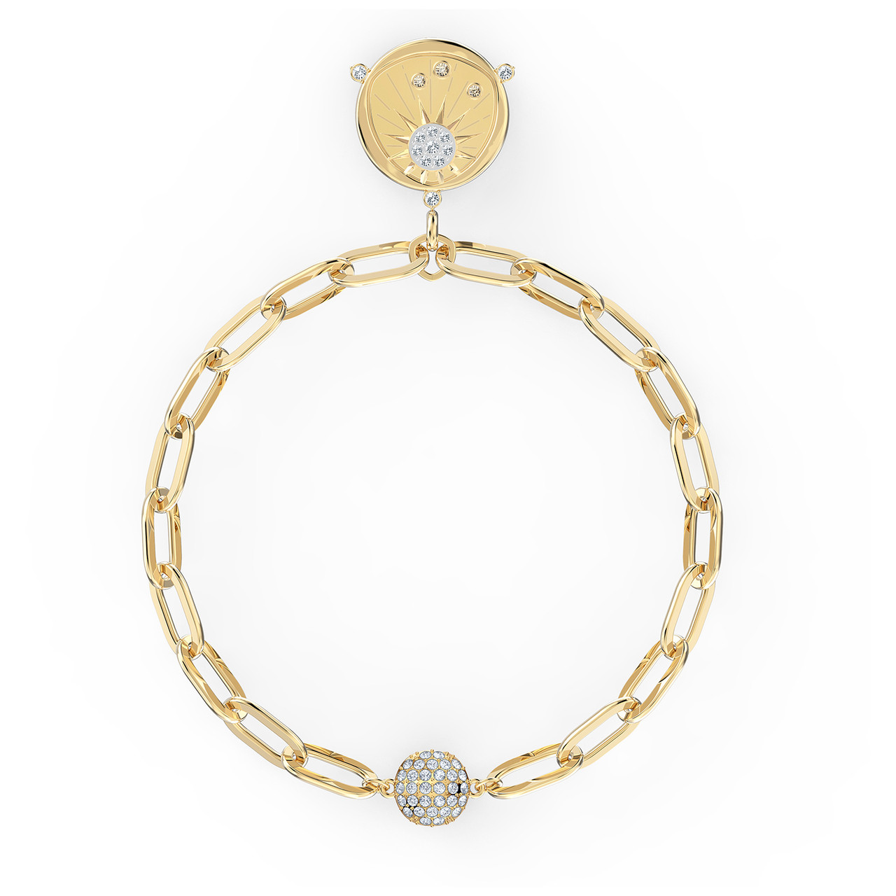 スワロフスキー THE ELEMENTS SUN ゴールド ブレスレット Swarovski The Elements Sun Bracelet - White - Gold-Tone