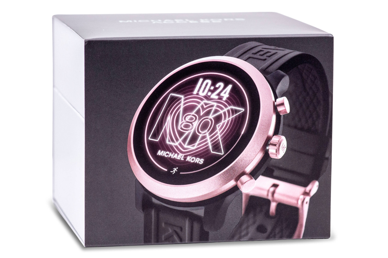 Best Buy Michael Kors Gen 4 Sofie Smartwatch 41mm Stainless Steel Pink  Croco Embossed Silicone MKT5068