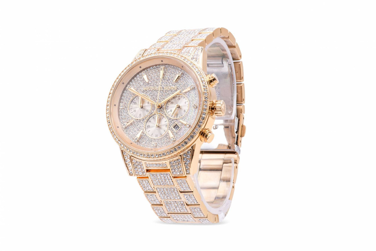 Michael Kors Ritz Gold-Tone Glitz Ladies Watch MK6747 - Jacob Time Inc