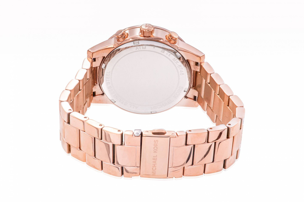 Michael kors glitz on sale watch rose gold