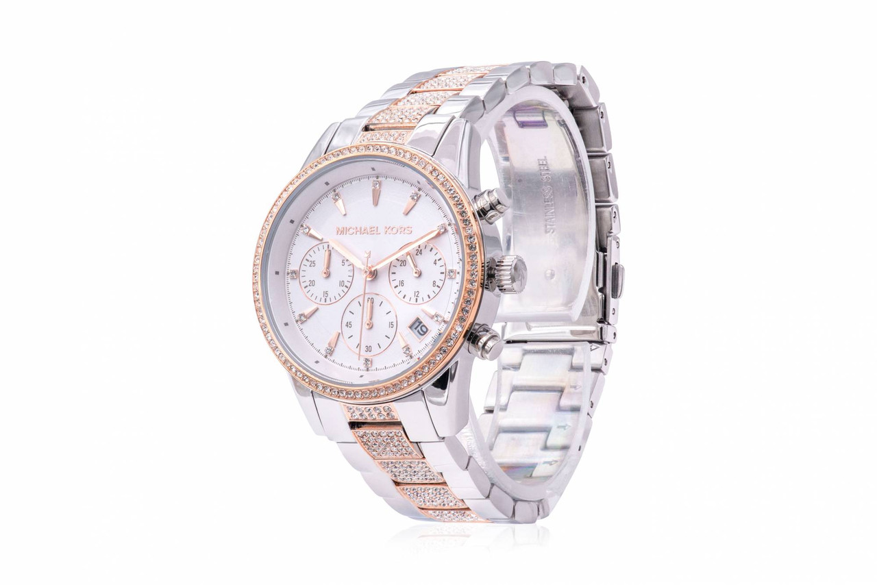 Michael Kors Ritz Chronograph Two-Tone Ladies Watch MK6651