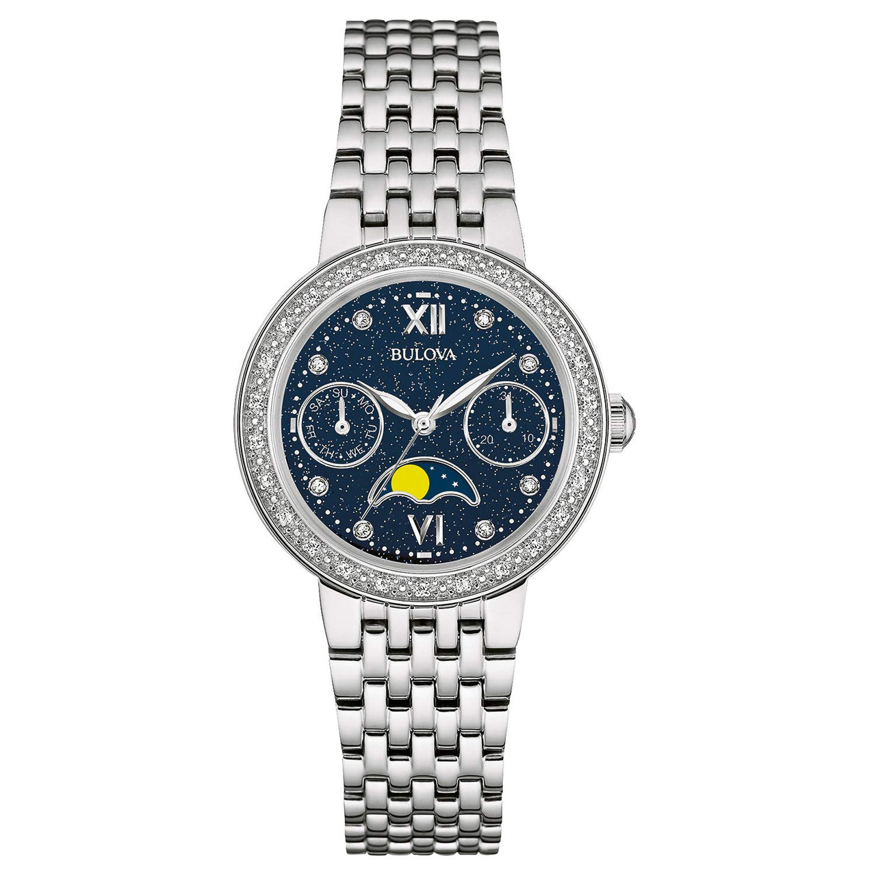 Bulova Classic Chronograph Diamond Ladies Watch 96R210 
