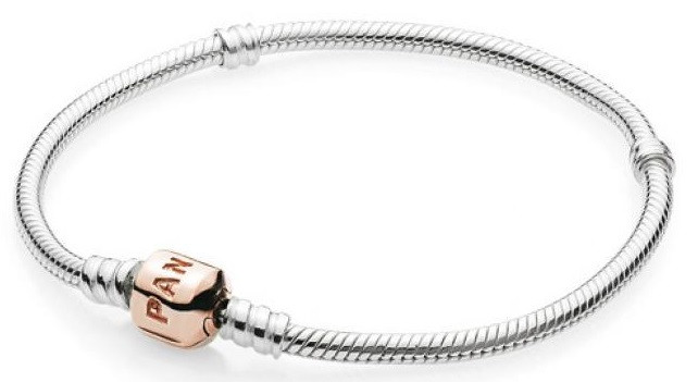 Pandora Moments Silver Bracelet with Pandora Rose Clasp - 20 cm