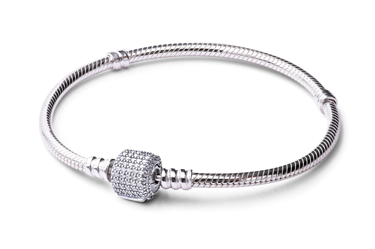 Pandora Sterling Silver w/ Signature Clasp Bracelet - 590723CZ-21