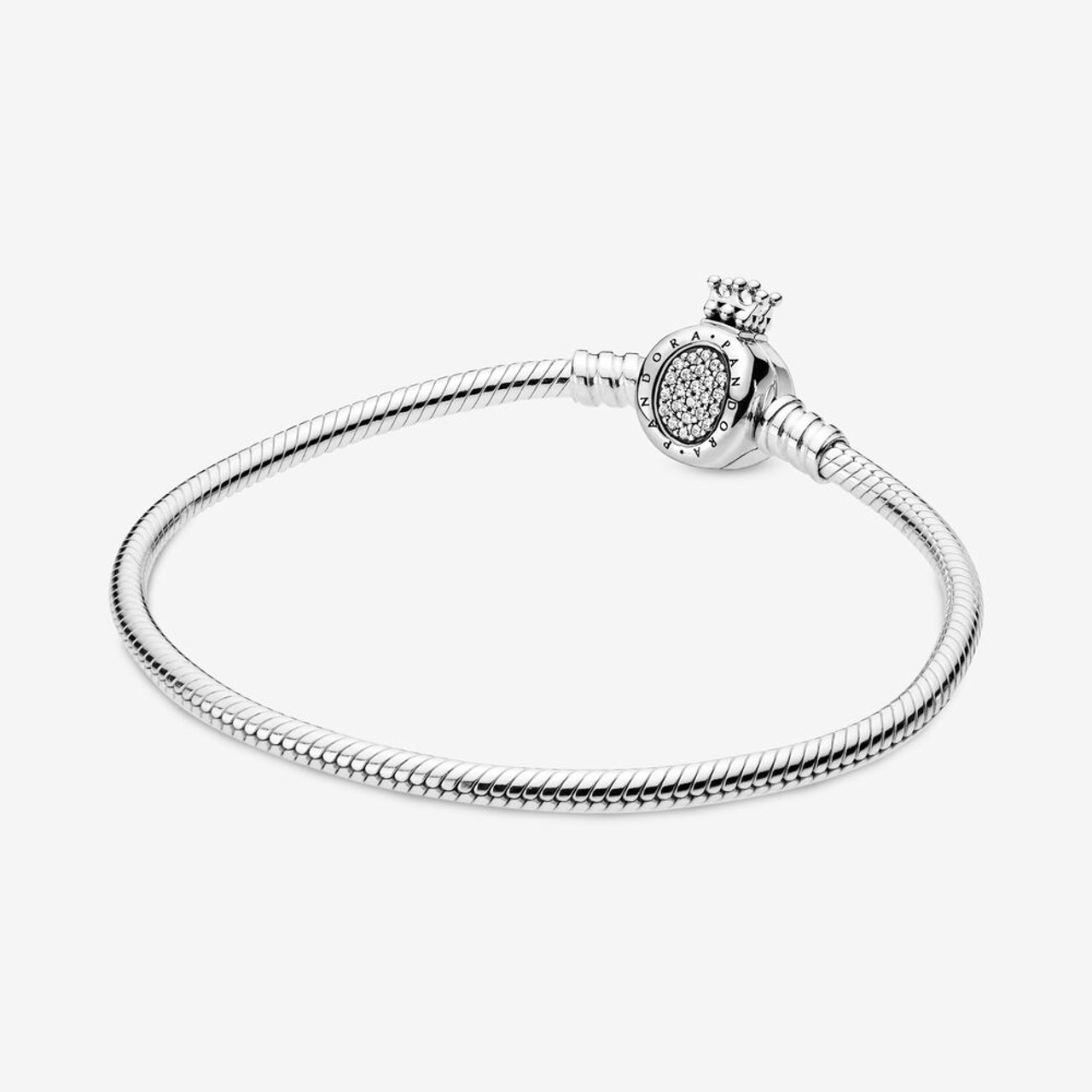 PANDORA Moments Crown O & Snake Chain Bracelet - Size: 16 598286CZ