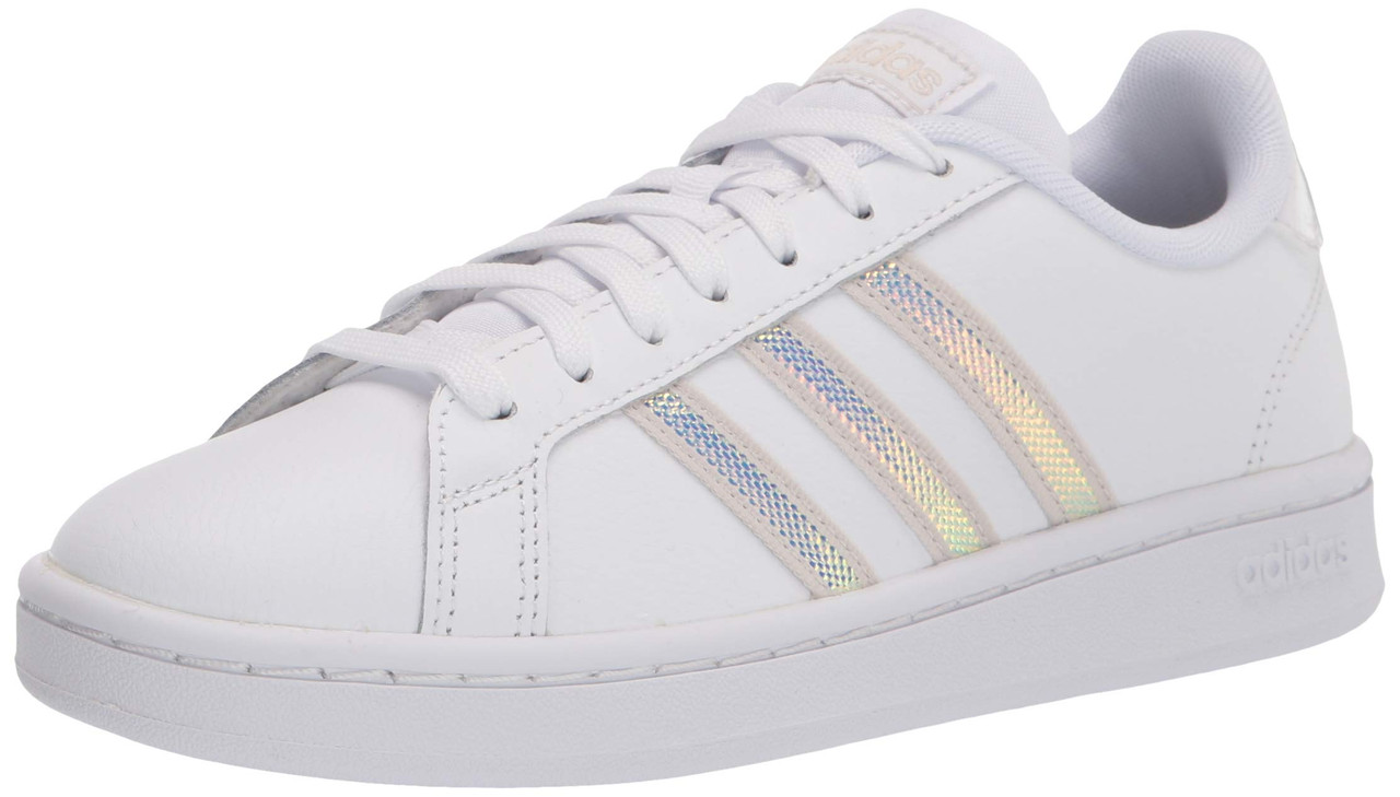  adidas Women's Grand Court Tennis Shoe, White/White/Crystal  White, 8