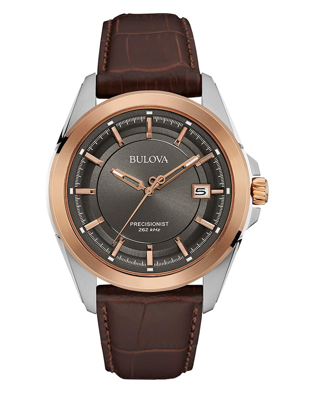 Bulova Precisionist Leather Mens Watch 98B267 Jacob Time Inc
