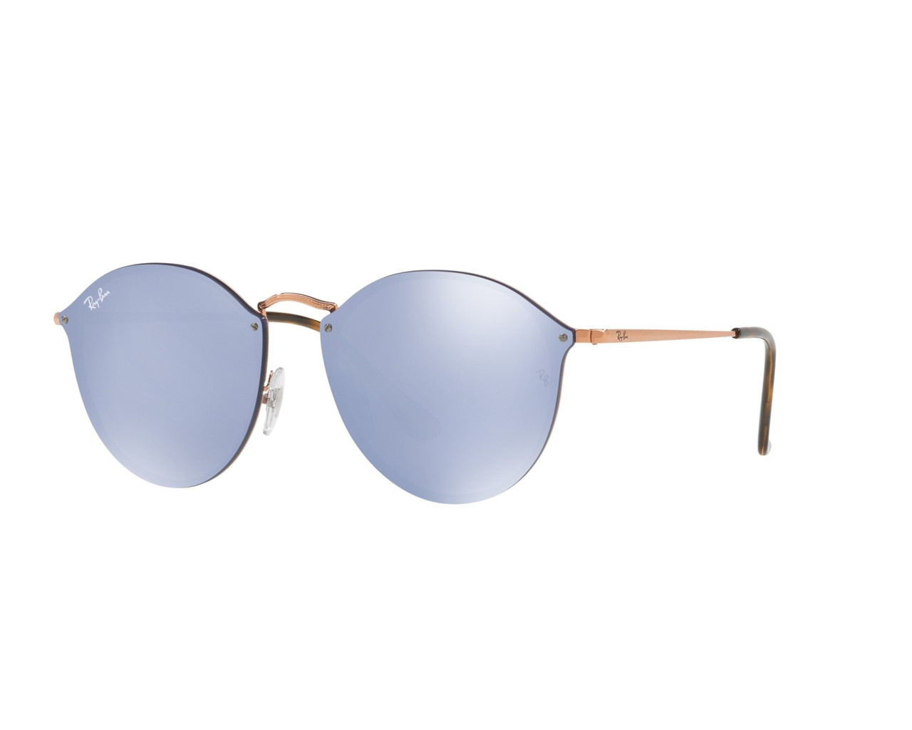 Ray-Ban Blaze Round Copper Violet Silver Mirror Sunglasses  RB3574N-90351U-59 - Jacob Time Inc