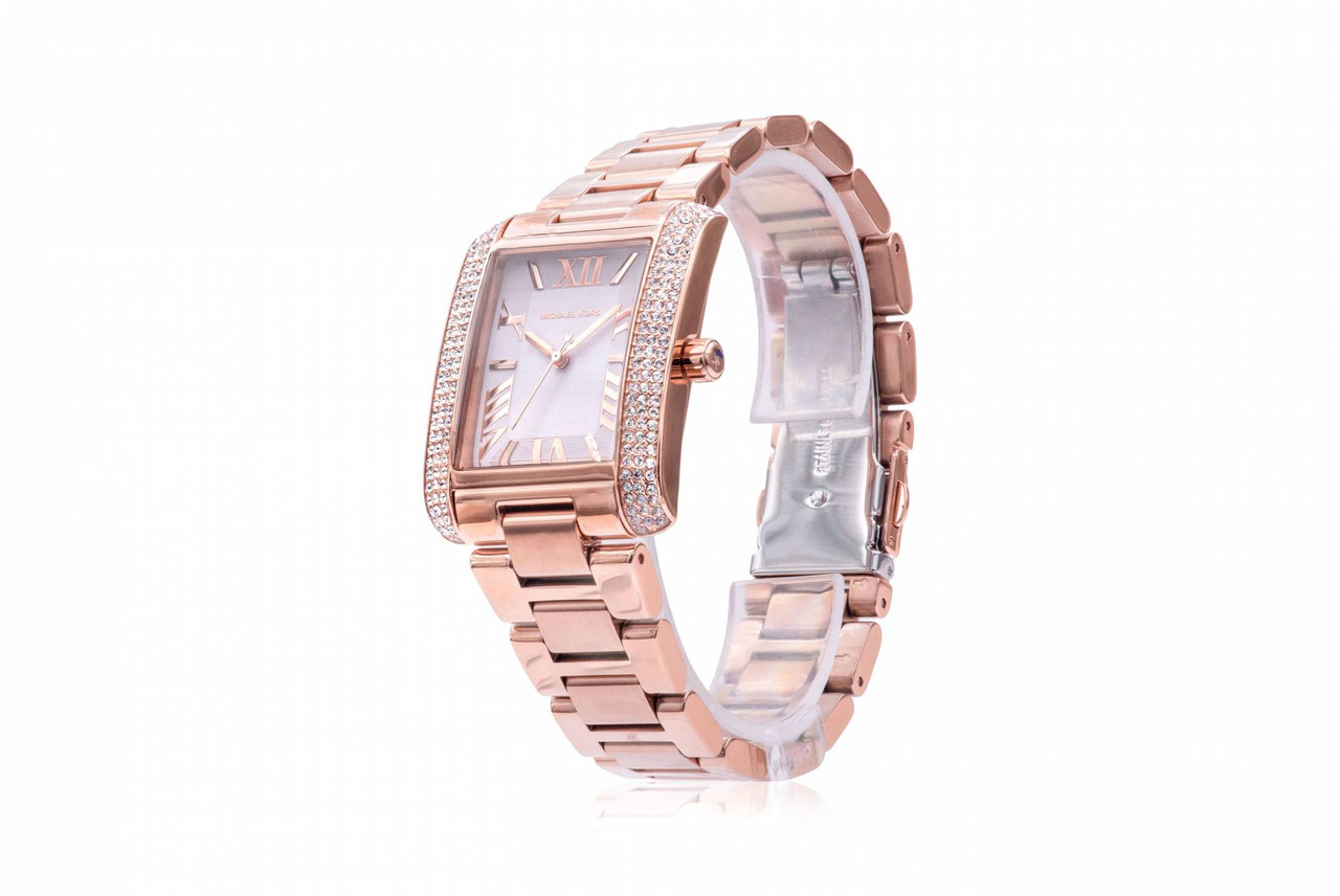 NWT Michael Kors Oversized Emery Pave Rose-Gold Tone Tone Watch Unboxing Michael Kors Petite Emery Pavé Rose Gold-Tone Watch  main image 4