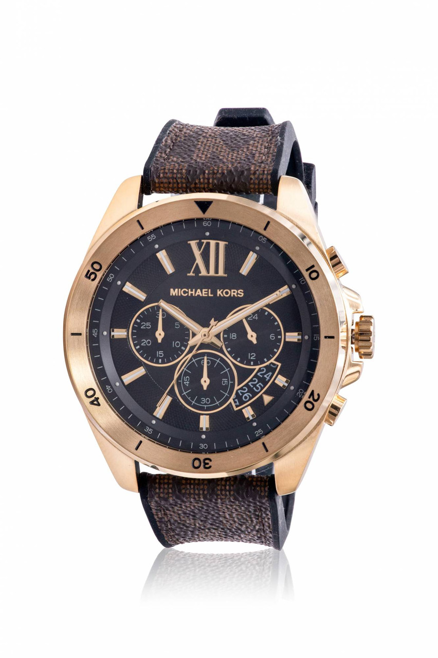 Michael Kors Brecken Chronograph Brown PVC Mens Watch MK8849