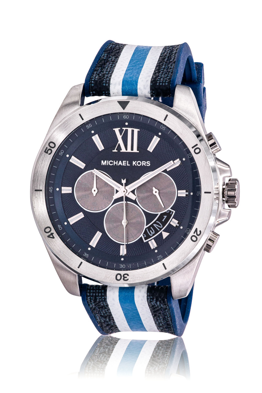 Michael Kors - Jacob MK8950 Brecken Inc White PVC Chronograph Mens Time Blue And Watch