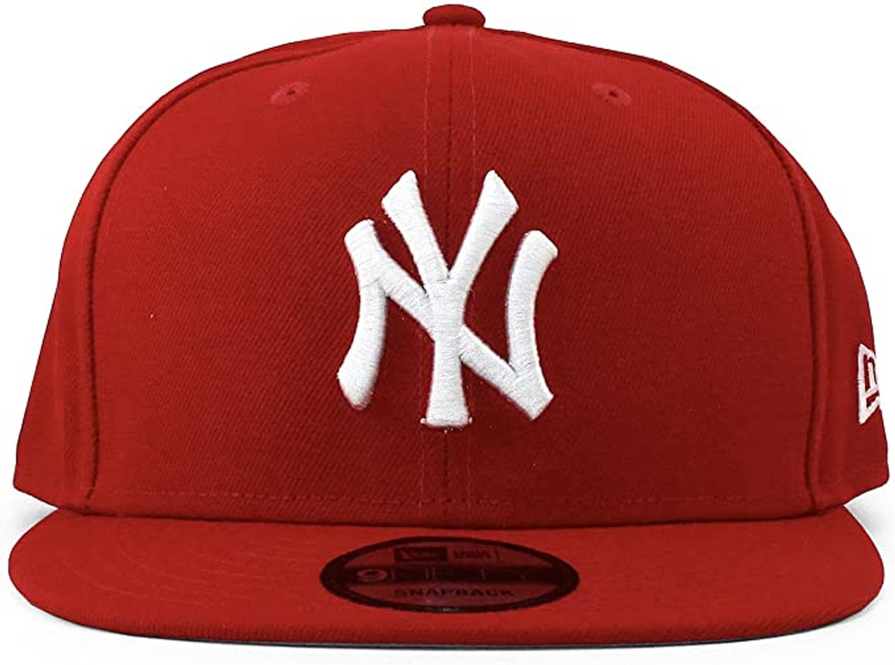 New Era Mens New York Yankees Scarlet Red 9Fifty Adjustable