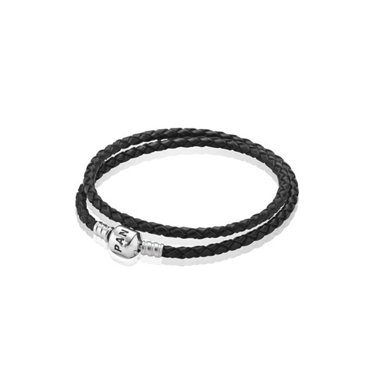 Leather bracelet Pandora Grey in Leather - 30817925