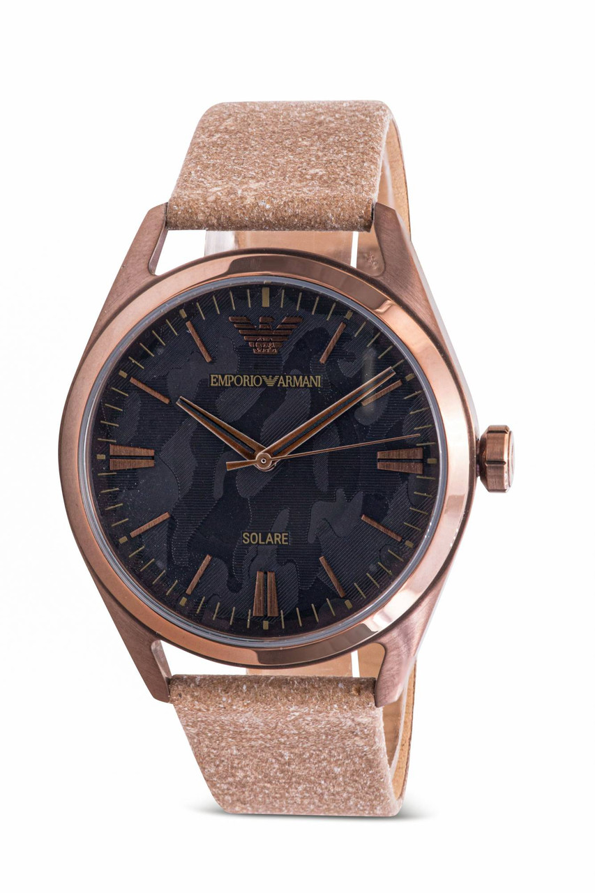 Emporio Armani Solar Powered Leather Mens Watch AR11396 - Jacob
