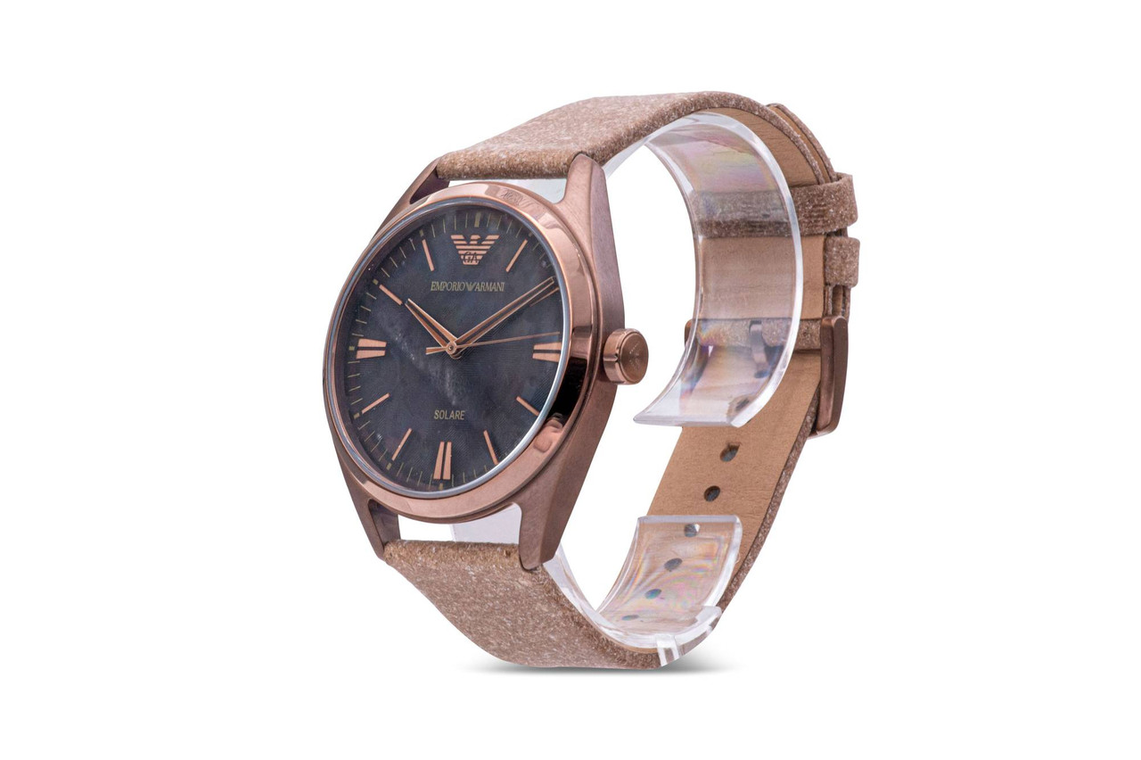 Emporio Armani Solar Powered Leather Mens Watch AR11396 - Jacob